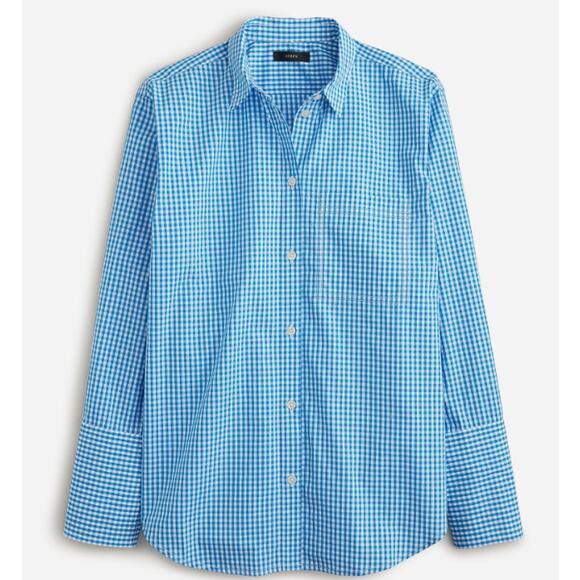 J. Crew Tops - J. Crew Garçon Organic Cotton Poplin Shirt in Gingham Size 6